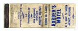 Borden's Motel, Mexico, MO Matchbook Cover