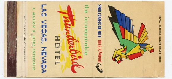 Thunderbird Hotel, Las Vegas, NV Matchbook Cover