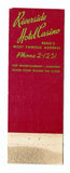 Riverside Hotel Casino, Reno, NV Matchbook Cover