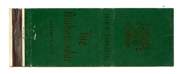 Ambassador Hotel, Atlantic City, NJ Matchbook Cover