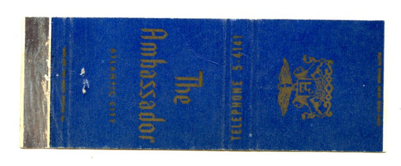 Ambassador Hotel, Atlantic City, NJ Matchbook Cover