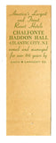 Chalfonte Haddon Hall, Atlantic City, NJ Matchbook Cover