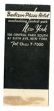 Barbizon-Plaza Hotel, New York, NY Matchbook Cover