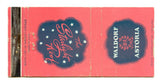 Waldorf-Astoria Hotel, New York, NY Matchbook Cover
