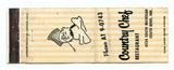 Country Chef Restaurant, South Bend, IN Matchbook Cover