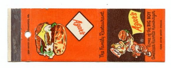 Azar's, Home of the Big-Boy Hamburger Matchbook Cover