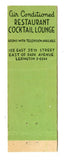 Town House Hotel, New York, NY Matchbook Cover