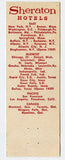 Sheraton Hotels Matchbook Cover