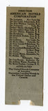United Hotels of America Matchbook Cover