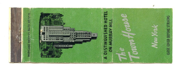 Town House Hotel, New York, NY Matchbook Cover