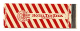Ten Eyck Hotel, Albany, NY Matchbook Cover