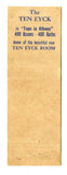 Ten Eyck Hotel, Albany, NY Matchbook Cover