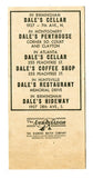 Dale's Restaurants Matchbook Cover