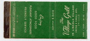 Village Grill, Chicago, IL Matchbook Cover