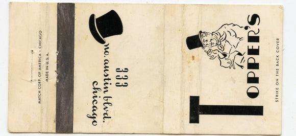 Topper's Restaurant, Chicago, IL Matchbook Cover
