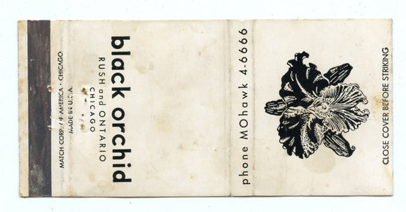 Black Orchid, Chicago, IL Matchbook Cover