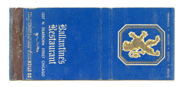 Ballantine's Restaurant, Chicago, IL Matchbook Cover