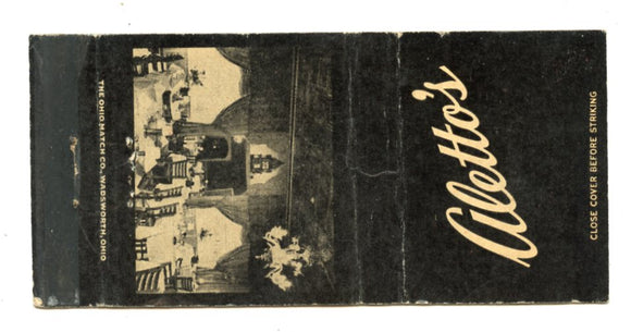 Aletto's Cottage Inn, Lyons, IL Matchbook Cover