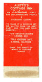 Aletto's Cottage Inn, Lyons, IL Matchbook Cover