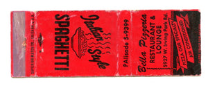 Bella Pizzeria Restaurant & Lounge, Chicago, IL Matchbook Cover