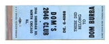 Dom's 2046 Club, Chicago, IL Matchbook Cover