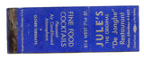 Jule's the Original "De Jonghe" Restaurant, Chicago, IL Matchbook Cover