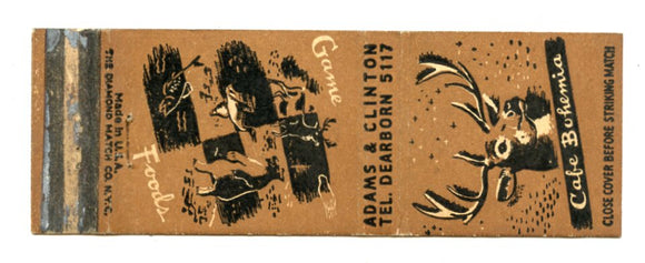 Cafe Bohemia, Chicago, IL Matchbook Cover