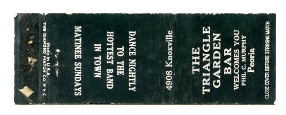 Triangle Garden Bar, Peoria, IL Matchbook Cover