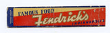 Fredrick's Restaurant, Indianapolis, IN Matchbook Cover