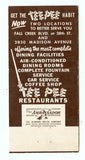 Tee Pee Restaurants, Indianapolis, IN Matchbook Cover