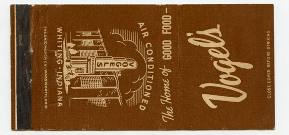 Vogel's Restaurant, Whiting, IN Matchbook Cover