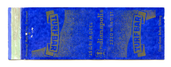 Turf Bar, Indianapolis, IN Matchbook Cover