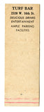 Turf Bar, Indianapolis, IN Matchbook Cover