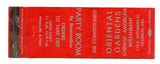 Oriental Gardens Restaurant, Franklin, IN Matchbook Cover