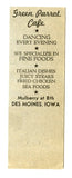 Green Parrot Cafe, Des Moines, IA Matchbook Cover