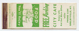 City Cafe, Shelbyville, KY Matchbook Cover