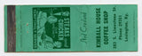 Kimball House Coffee Shop, Lexington, KY Matchbook Cover
