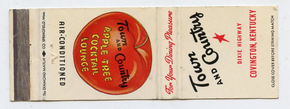 Town and Country Restaurant, Covington, KY Matchbook Cover