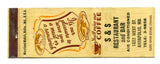 S & S Restaurant and Bar, Annapolis, MD Matchbook Cover