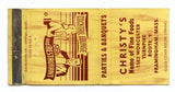 Christy's Home of Fine Foods, Framingham, MA Matchbook Cover