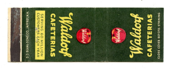Waldorf Cafeterias Matchbook Cover