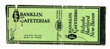 Franklin Cafeterias, Holyoke, Hartford, New Haven Matchbook Cover