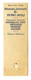 Howard Johnson's Restaurants and Ice Cream Shops Matchbook Cover