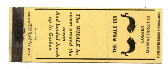 Whale Inn, Goshen, MA Matchbook Cover