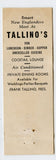 Tallino's at Chestnut Hill, Worcester Turnpike, MA Matchbook Cover