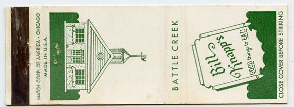 Bill Knapp's, Battle Creek, MI Matchbook Cover