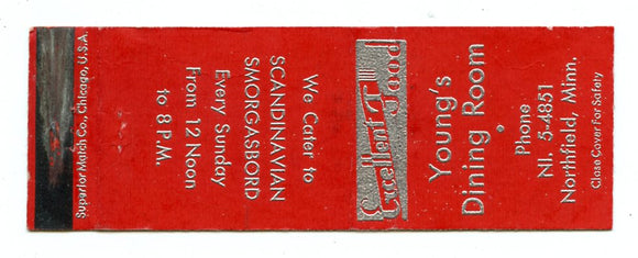 Young's Dining Room, Northfield, MN Matchbook Cover