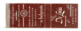 De Laria's Restaurant, Southdale Center, Minneapolis, MN Matchbook Cover