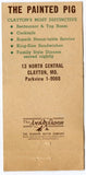 Painted Pig Restaurant & Tap Room, Clayton, MO Matchbook Cover