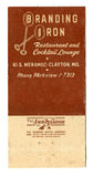 Branding Iron Restaurant, Clayton, MO Matchbook Cover